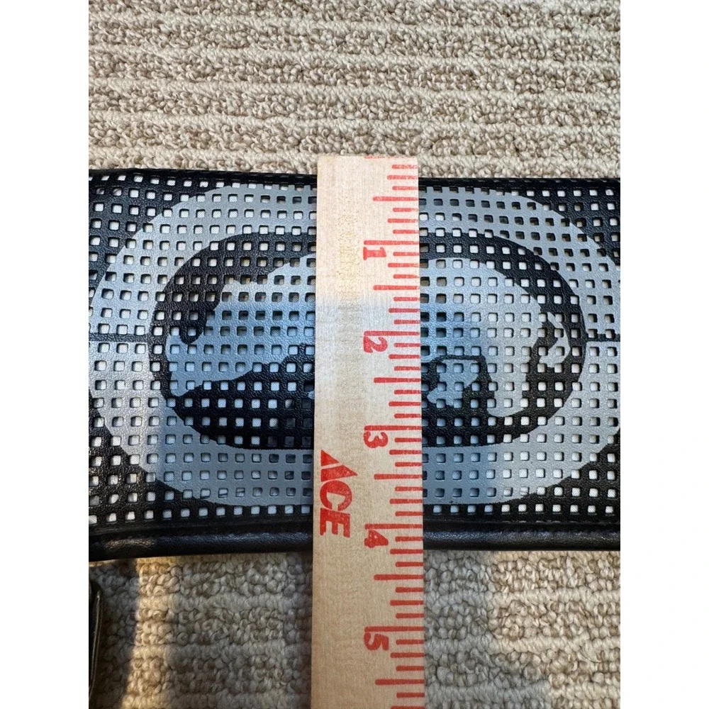 Ecko Unltd Wallet Lot 2pc Black White Perforated Rhino Logo‎ Wristlet Zip Around